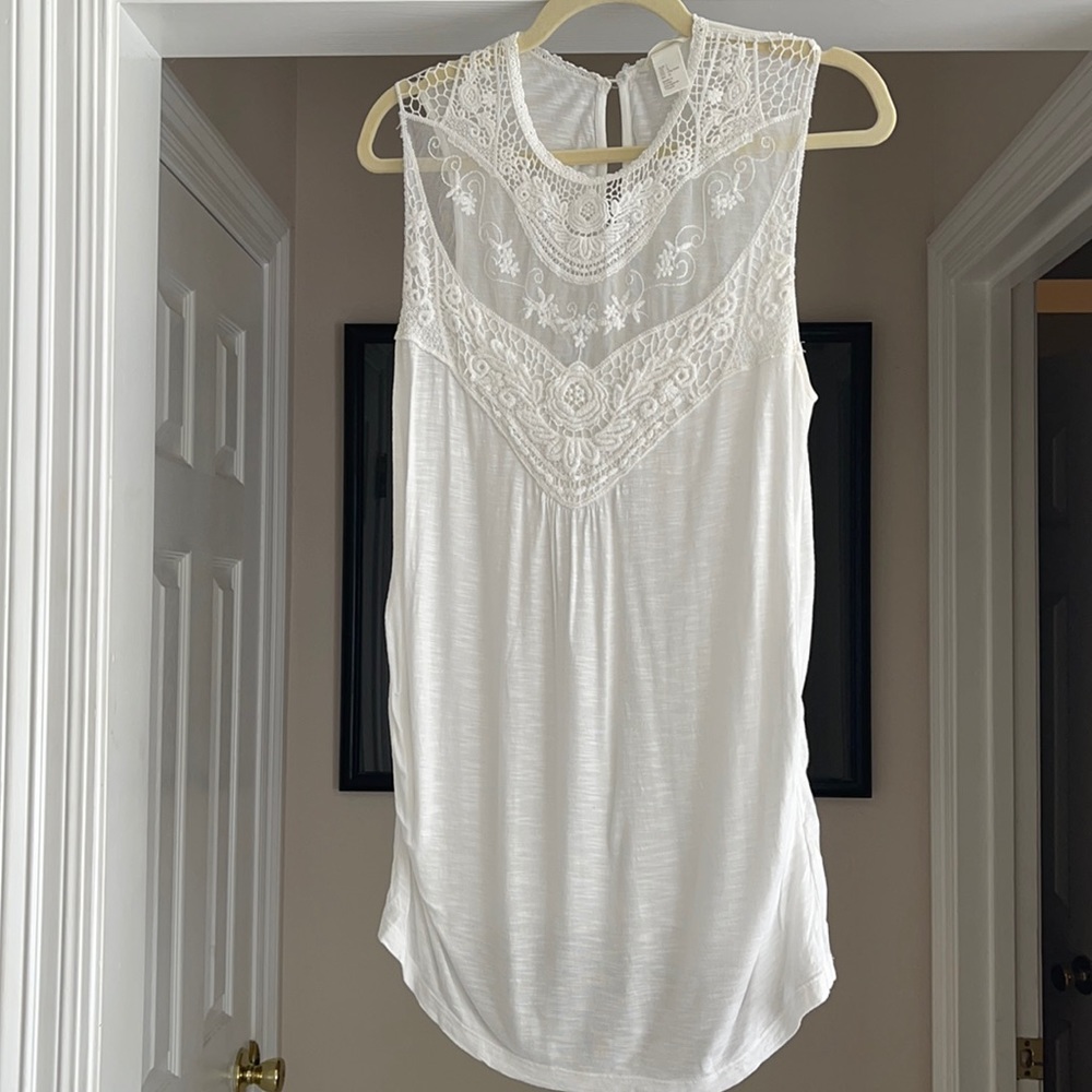 Mama maternity tank with lace detail